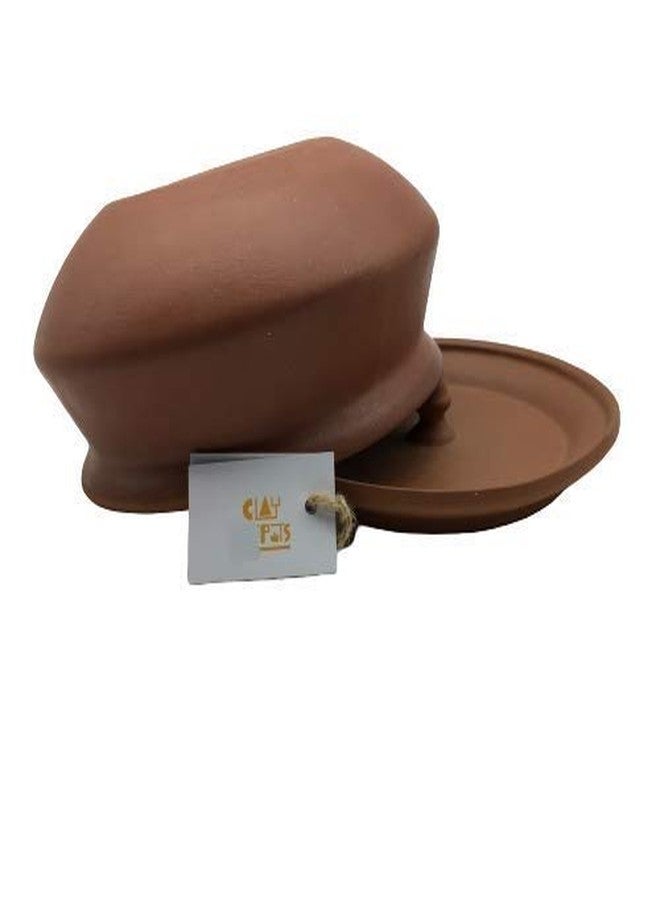 Jetwals Clay Curd Pot Dahi Handi/Dal Handi/Mitti Handi/Curd Bowl With Lid (Curd 700Ml) - Brown - Image 4